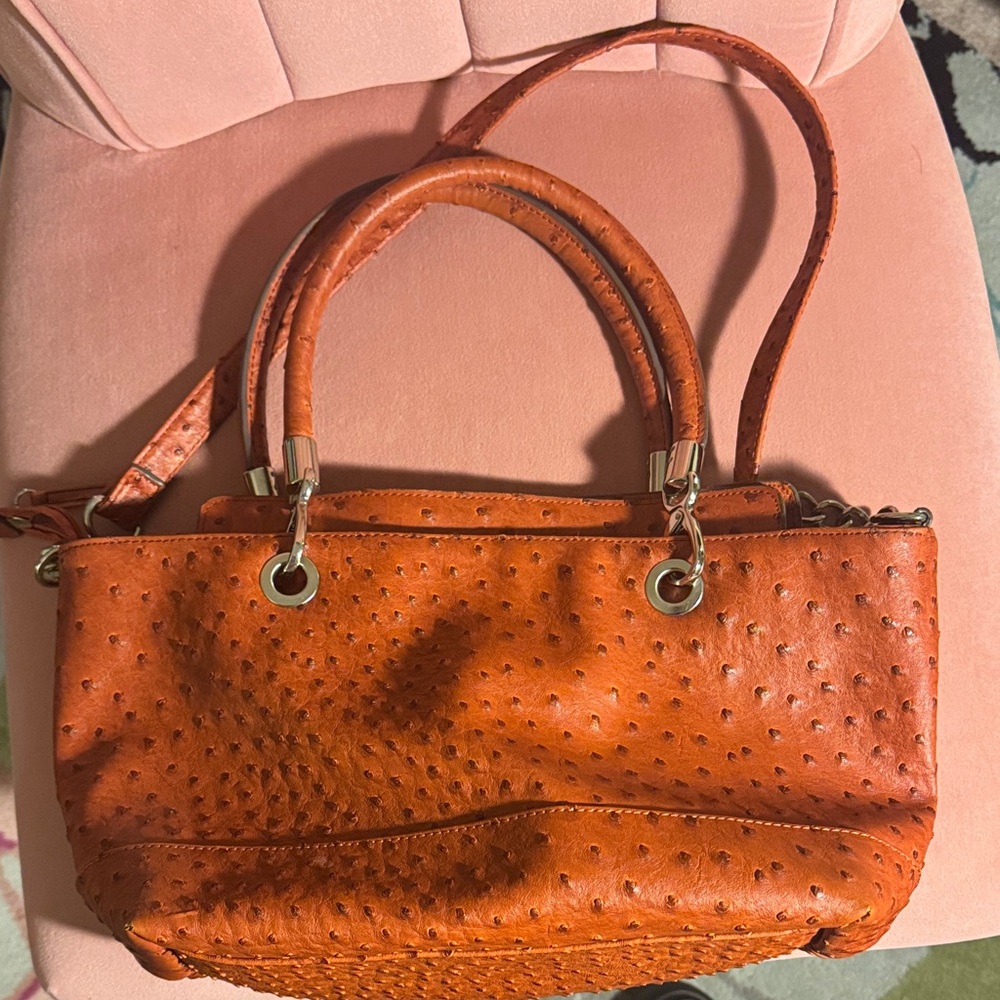 Brown Textured Shoulder Bag